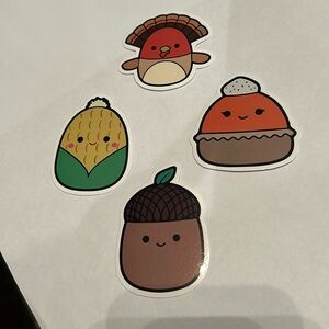 Cute Squishmallow Thanksgiving Waterproof Stickers for Laptops or Water Bottles